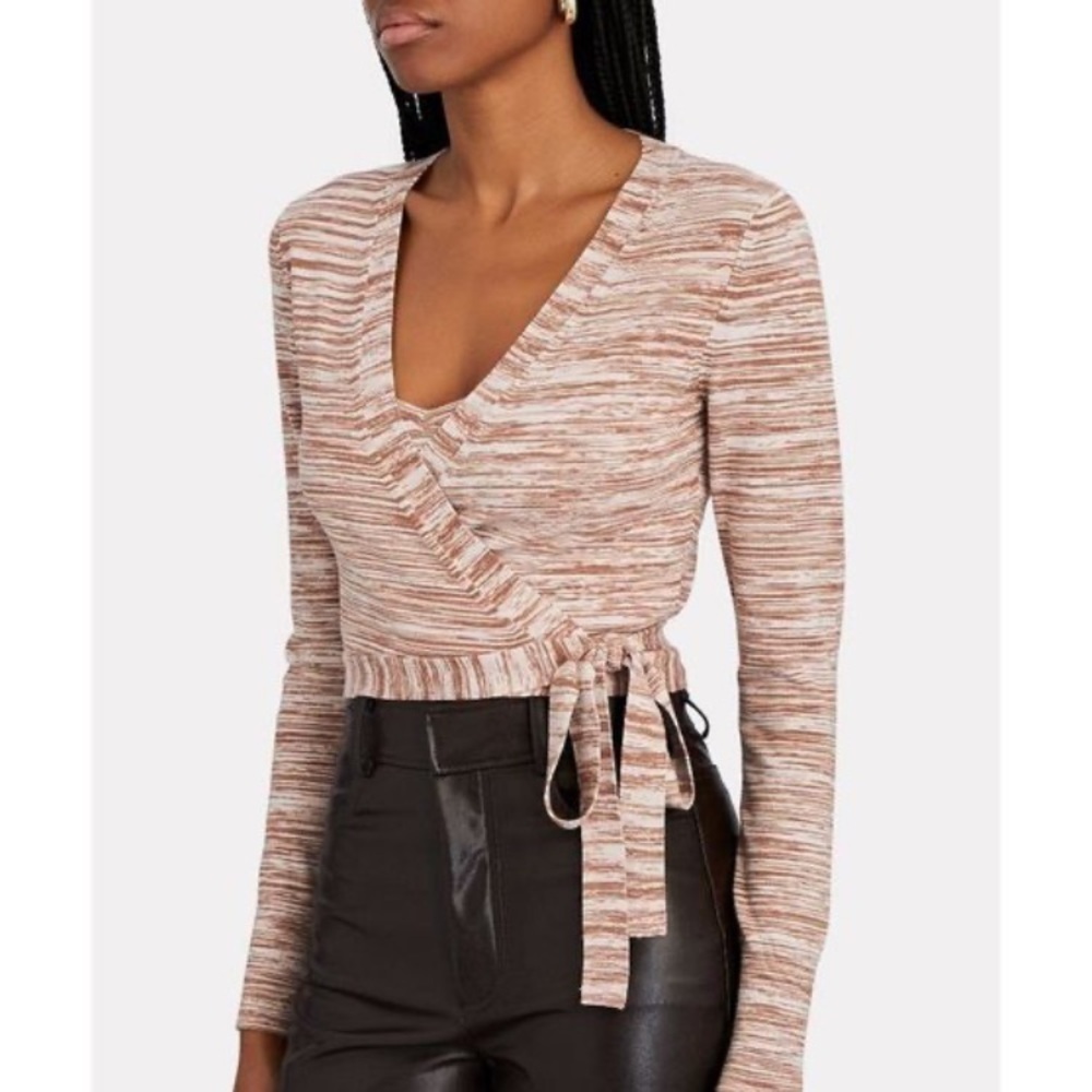 Intermix Celeste Space Dye Knit Wrap Sweater Top